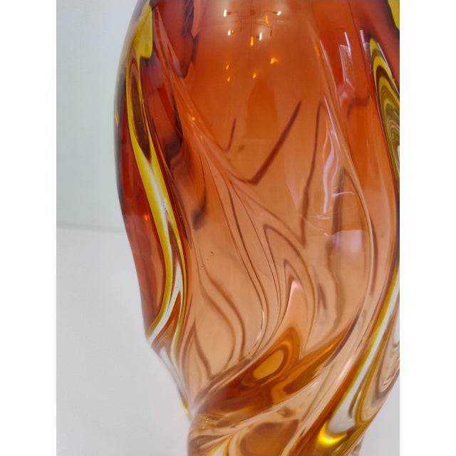 Red Mid-Century Murano Glass Swirl Vase, 1970s For Sale - Image 8 of 16