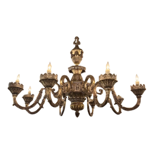 Antique Silver Over Bronze Chandelier by Caldwell