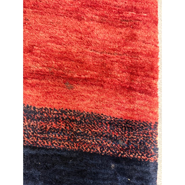 3ft 1in × 4ft 8in Persian Gabbah Striped Area Rug For Sale - Image 4 of 12