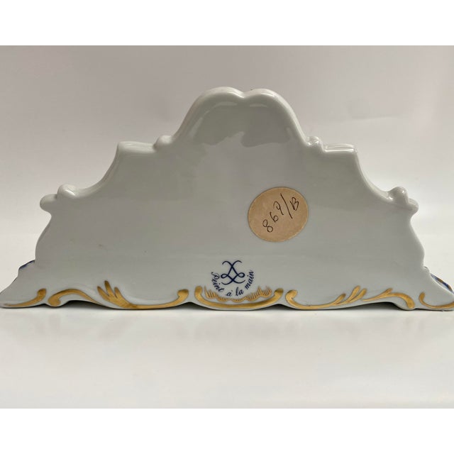 Porcelain Inkwell with Embossed Gold Accents Hand-Painted Desk Decor, France, 1890s For Sale - Image 6 of 8