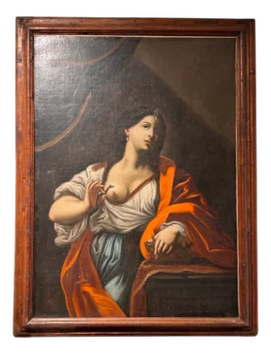 Death of Cleopatra, Late 17th Century, Oil on Canvas, Framed