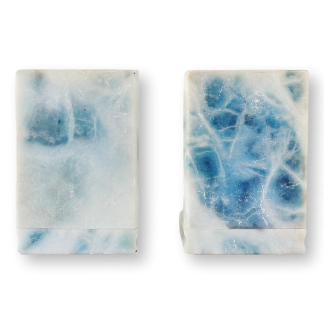 Marble Stacked Book Form Bookends, Pair For Sale - Image 4 of 6