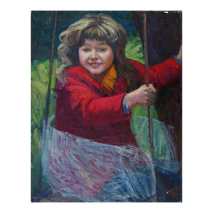 Oil Painting: Portrait of a Girl, Ukrainian Art (1973) 50-39