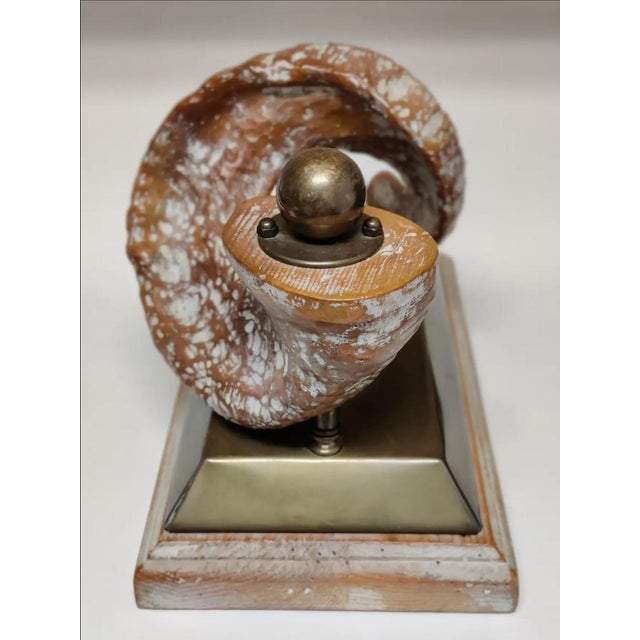 For your consideration. . . A stunning decorative table sculpture in the form of a faux Ram's Horn. The sculpture is made...