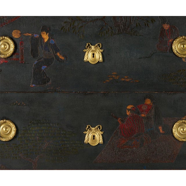Early 20th Century Louis XVI Style Chinoiserie Commode, Marcel Mathelin Workshop For Sale - Image 4 of 13
