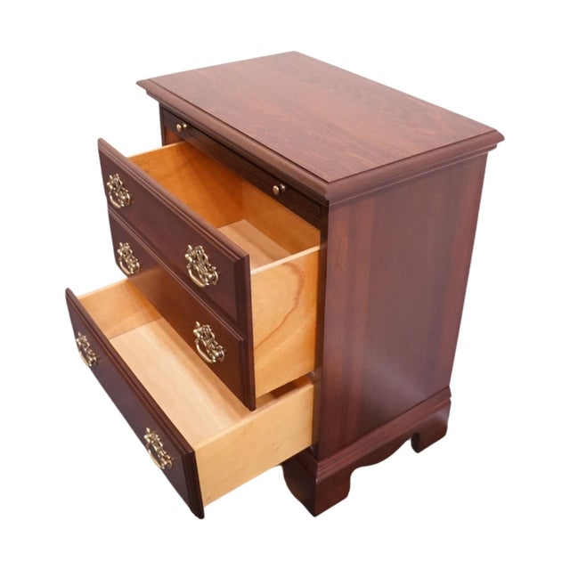 Wood Kincaid Furniture Lenoir Collection Solid Cherry Traditional Style 26" Two Drawer Nightstand 21-142 For Sale - Image 7 of 15