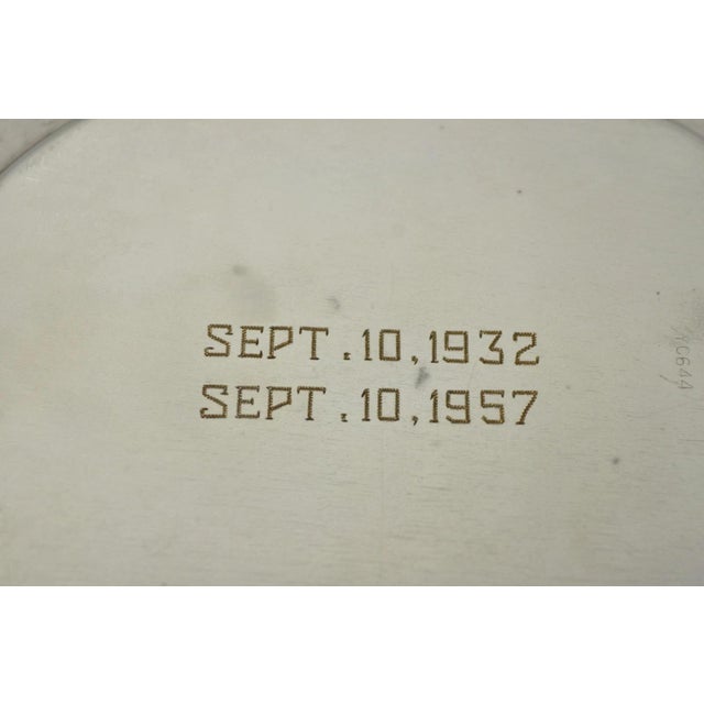 Vintage Gorham YC 644 Engraved Silver Plated Small Scalloped Serving Dish. Item is engraved to underside "Sept. 10, 1932 ;...