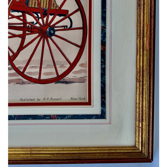 Pair Framed Edward Penfield “Country Carts” Equestrian Color Lithographs, 1900 For Sale - Image 11 of 18