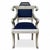 English Mid-Century Anglo-Indian Klismos Style Metal Clad Chairs W/ Lions & Velvet - Pair For Sale - Image 3 of 11
