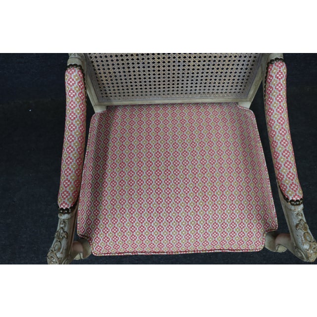 French Louis XVI Revival Painted Cane-Back Armchair, Late 19th Century For Sale - Image 11 of 13