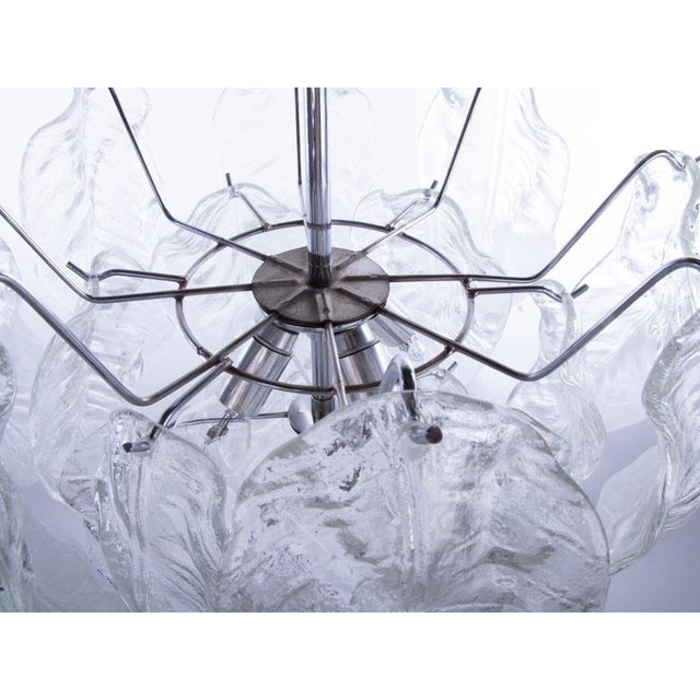 Murano Petals Chandelier Glass and Chrome from Novaresi, Italy, 1970s For Sale - Image 9 of 10