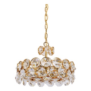 Large Gilt Brass Chandelier by Sciolari for Palwa, Germany, 1970s For Sale