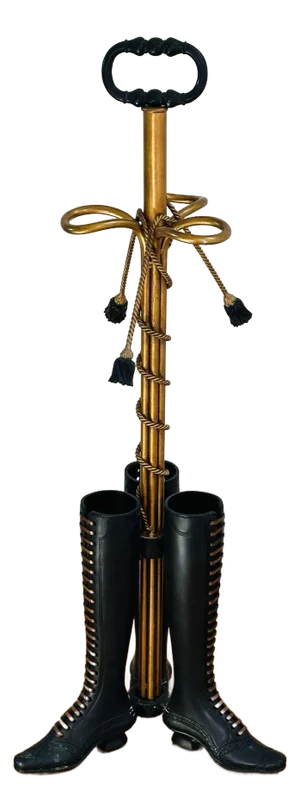 Whimsical Bronze Umbrella Stand With Ladies Boot Motif by Maitland Smith