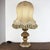 Wood Vintage Italian Silk Lampshade Carved Wood Table Lamp, 1980s For Sale - Image 7 of 16