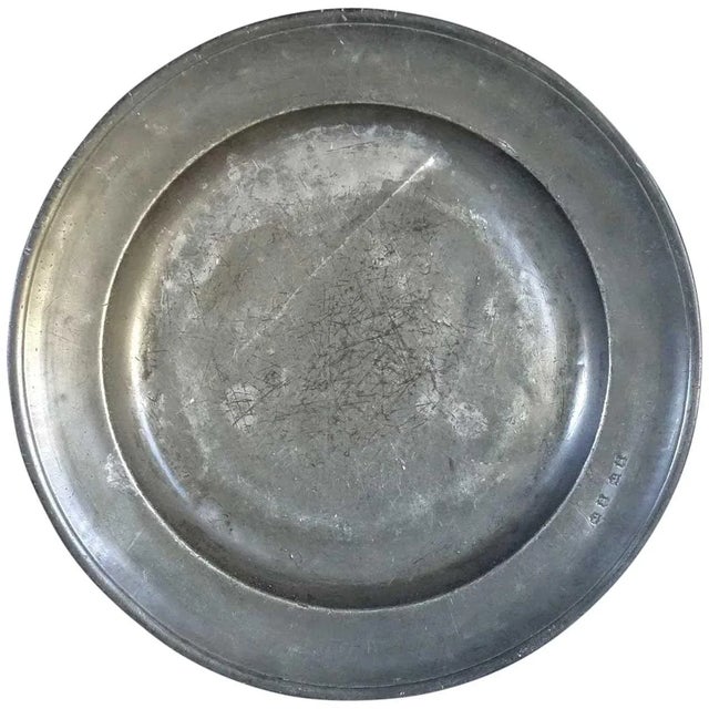 English Georgian Pewter Charger Plate For Sale - Image 4 of 8
