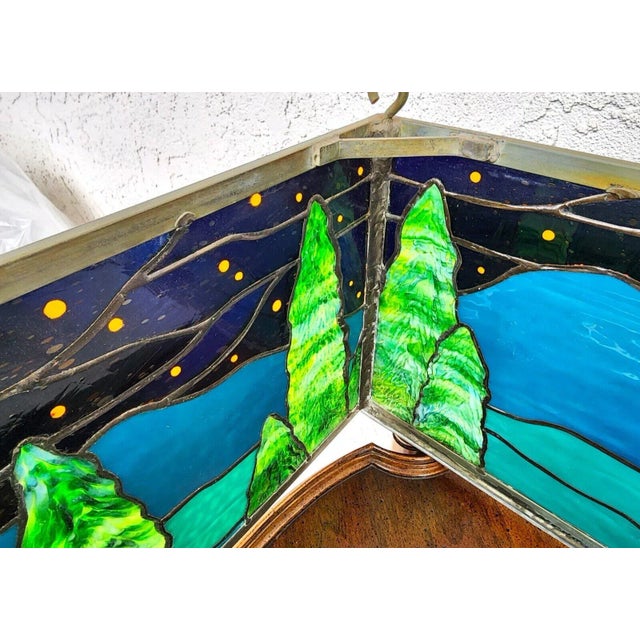 Stained Glass Hanging Ceiling Light Box Custom Made Chairish