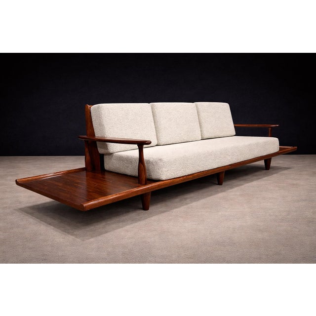 Sofa in Rosewood & Bouclé by Liceu De Artes E Ofícios, Brazilian Modern, 1960s For Sale - Image 13 of 16