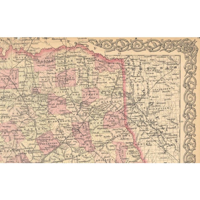 Large antique map of texas with panhandle & bay inset maps, colton, 1873 this richly detailed and visually striking...