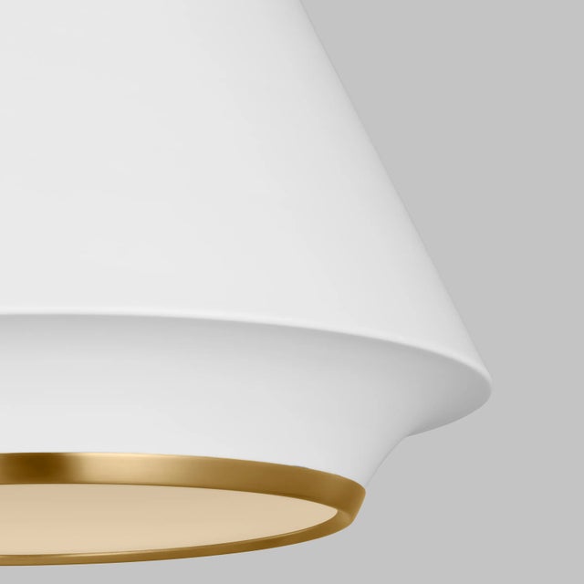 2020s Thomas O'Brien by Visual Comfort Studio Stanza 1-Light Large Pendant in Matte White For Sale - Image 5 of 6