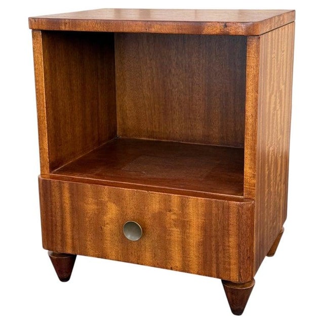 Mid-Century Art Deco Satinwood End Table Nightstand For Sale In New York - Image 6 of 7