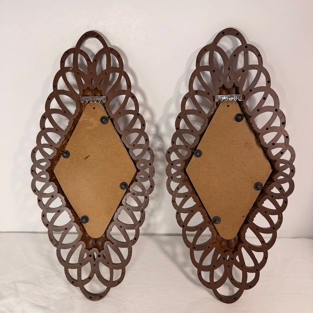 Vintage 1975 Burwood Products Co Wall Plaques Set 2 Country Scenes Brown Retro For Sale - Image 6 of 10