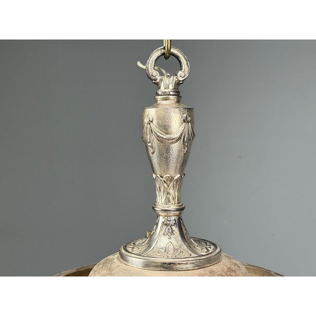 French Victorian, Chandelier, Etched Glass, Silver Plated, 19th Century For Sale - Image 13 of 17