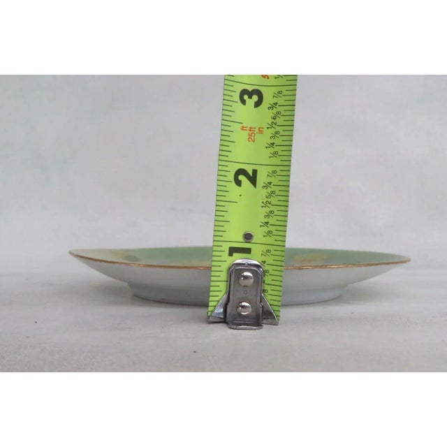 Art Deco Thomas Bavaria Porcelain Hand Painted Green and Yellow Flowers Small Plate For Sale - Image 3 of 7