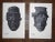 Vintage . Serigraphs-Listed American Artist-Mayan/Incan-Masks-A Pair For Sale - Image 4 of 5