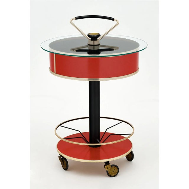 Metal Italian Hydraulic Bar Cart For Sale - Image 7 of 10