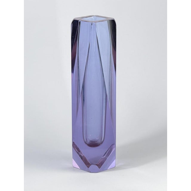 Sculptural Murano glass vase by Mandruzzato, produced in Italy during the 1960s. Executed in the sommerso technique with...