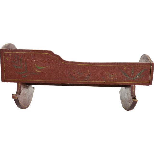 Mid 19th Century Antique Folk Art Stenciled Doll Cradle C1860 For Sale - Image 5 of 7