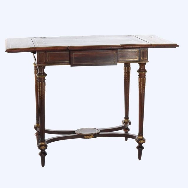 Linke Attr. Louis XVI Rosewood Ormolu Lady's Drop-Leaf Desk 19thC For Sale - Image 14 of 18