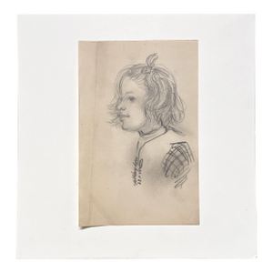 A Charming, 1940s Portrait Sketch of a Young Girl by Noted Chicago Modern Artist, Harold Haydon