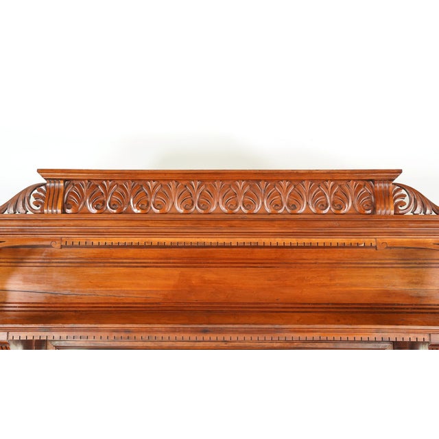 1890s Neoclassical Oversized Carved Cherry Wood Fireplace Mantel For Sale - Image 10 of 16