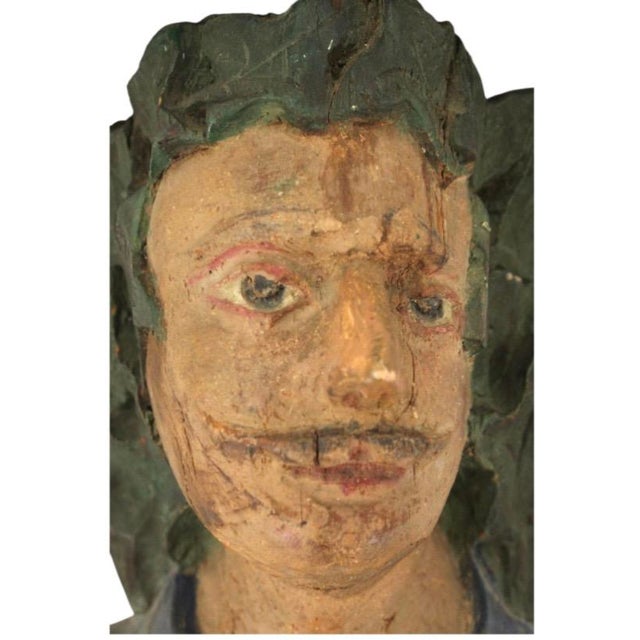 Wood European Carved and Painted Wooden Figural Wall Shelf For Sale - Image 7 of 10