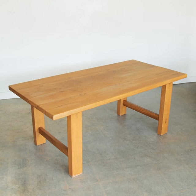 1970s French Elm Dining Table Attributed to Maison Regain For Sale In Los Angeles - Image 6 of 12