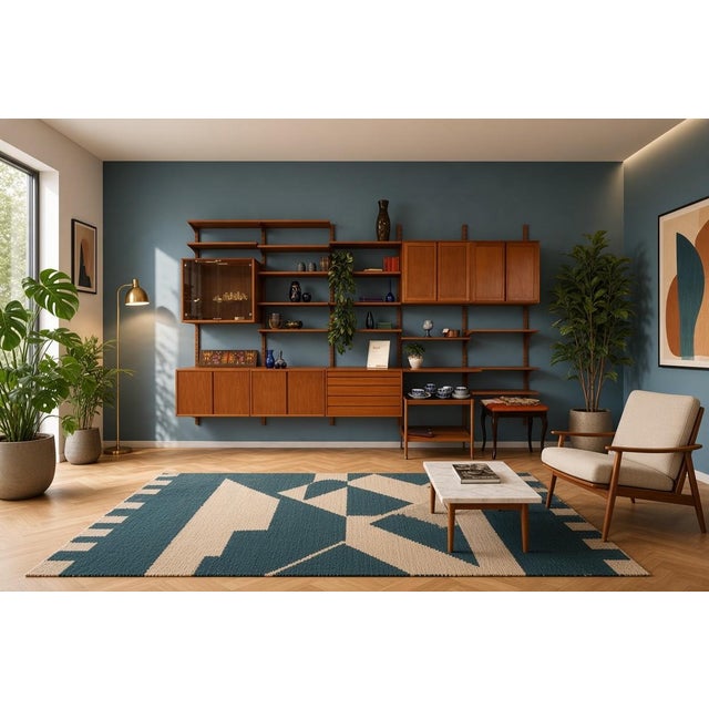 Large Wall-Mounted Shelving System in Teak by Poul Cadovius for Cado, 1960s For Sale - Image 17 of 18