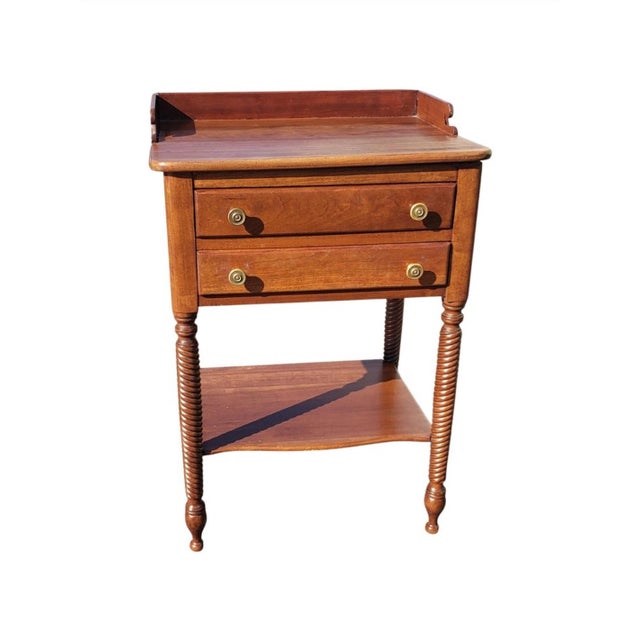 1950s Willett Furniture Wildwood Cherry TwoDrawer Side Table