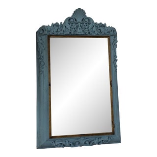 Painted Mirror Back Hanging Wall Vitrine Display Cabinet For Sale