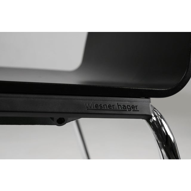 Mid-Century Modern Black Chair in with Armrests, Belgium, 2000s For Sale - Image 4 of 11