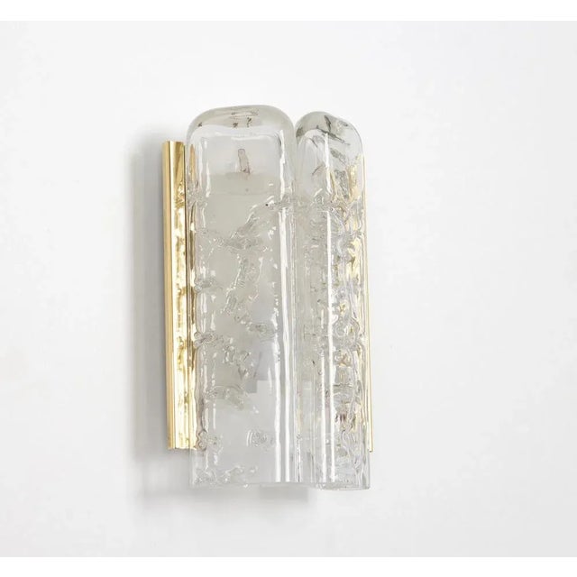 Brass and Murano Glass Wall Sconces attributed to Doria, Germany, 1960s, Set of 2 For Sale - Image 3 of 7