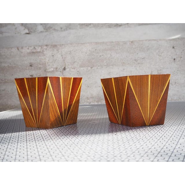 Mid-Century Modern Mid-Century Geometric Flowerpots, 1960s, Set of 2 For Sale - Image 3 of 6