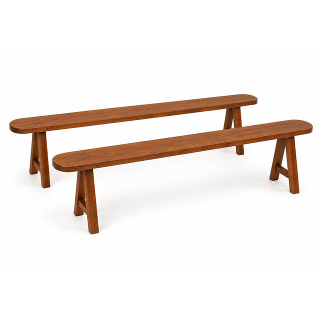Antique cherrywood bench, shown as a pair but these are sold individually. Amazing antique French cherrywood bench, this...