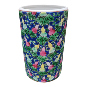 Vintage Chinese Hand Painted Porcelain Brush Pot Vase