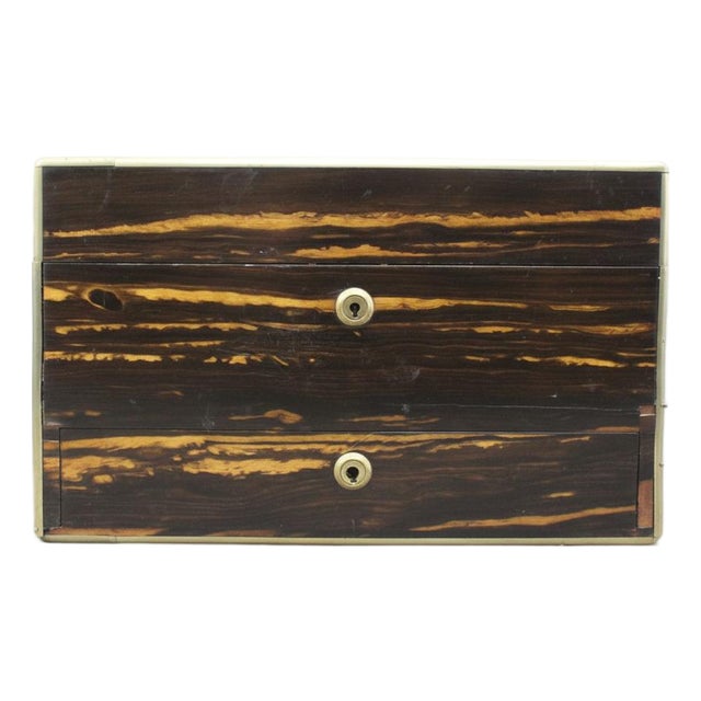 Victorian Antique Coromandel Wood Travel Desk or Vanity Box For Sale