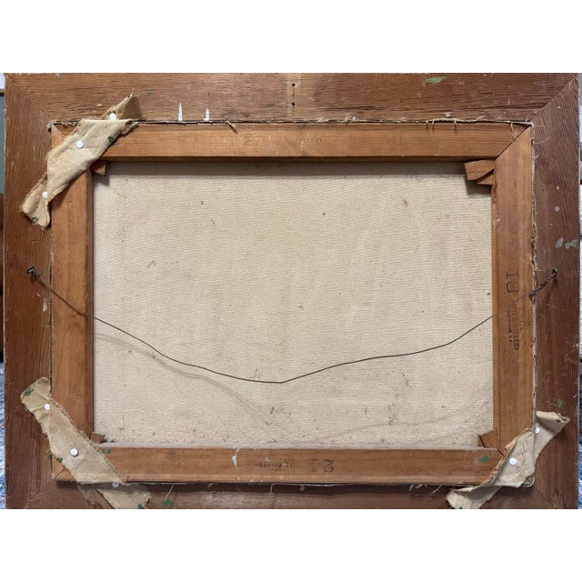 Forest Green Vintage 1951 Framed Landscape Oil Painting by M. Daniels – River Canyon Scene For Sale - Image 8 of 12