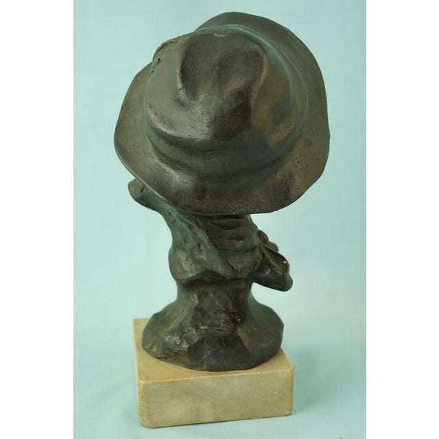 19th Century Bronze Bust Sculpture of a Peasant Child on a Marble Base by Francesco Paolo Michetti For Sale - Image 6 of 18