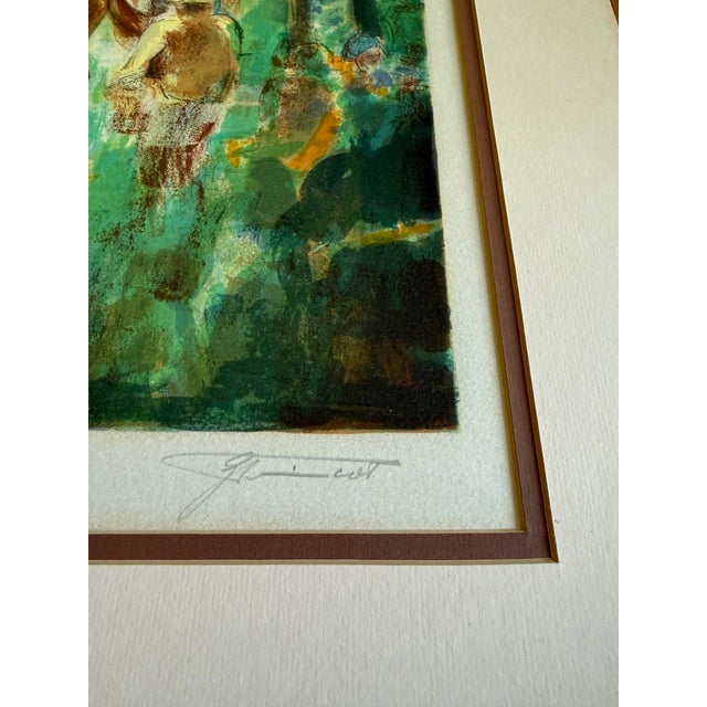Wood Mid 20th Century Signed Lithograph of Horses and Riders by French Artist, Georges Trincot For Sale - Image 7 of 11