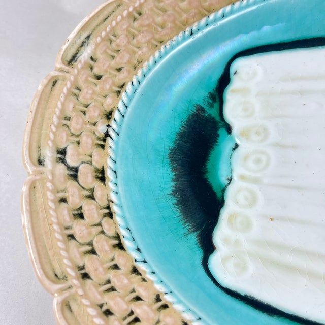 French Orchies French Faïence Majolica Asparagus Serving Platter For Sale - Image 3 of 12