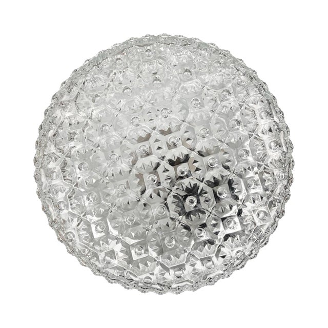 Crystal Ceiling/Wall Lamp Kamenický Šenov, 1970s | Brusel Style | Very Good Condition For Sale - Image 11 of 13